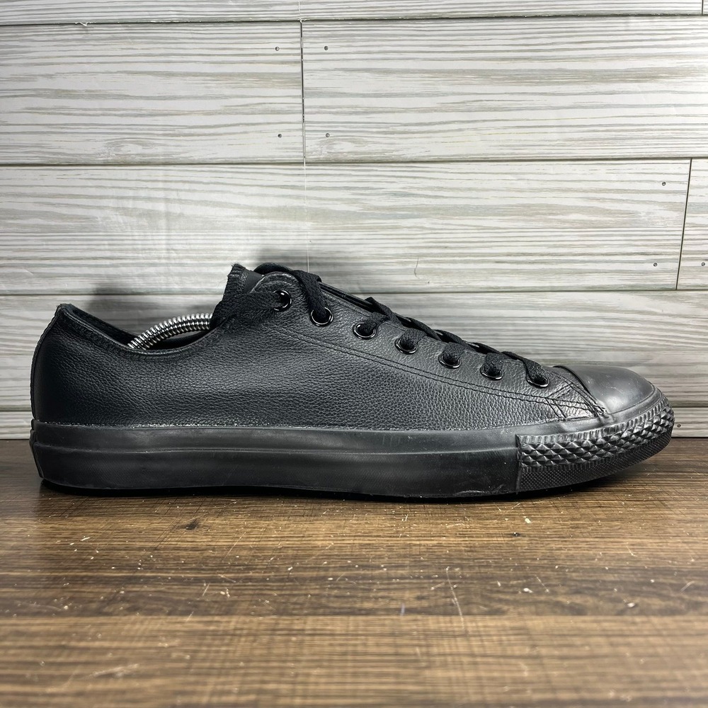 Converse Chuck Taylor All Star Low Black Leather Shoes - M 11.5 - W 13.5
